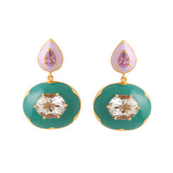 Pink and green amethyst earrings by Azga